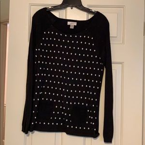 Lift size small black and white sweater polka dot